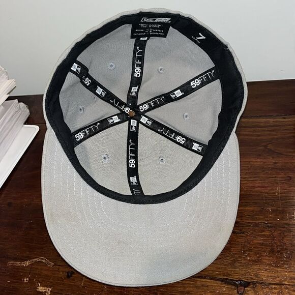 UNC North Carolina Tar Heels fitted high crown New era gray baseball cap stained - Picture 4 of 5